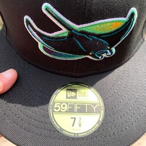 Tampa Bay Devil Rays 7 7/8 Inaugural Patch pink bot UV fitted hat club Baseball